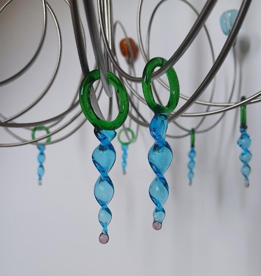 Harco Style Loor Strawberry Multicolor Glass Ceiling Chandelier – kroonluchters, Metal (photo 2 of 10)