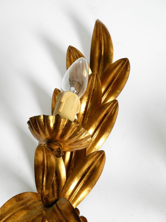 Image 1 of Pair of 1960s Italian gold-plated Florentine wall lamps