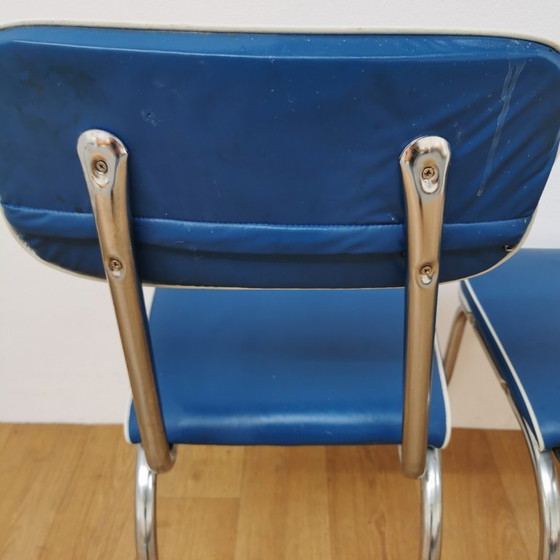 Image 1 of Sedie vintage Mid-Century in tubo cromato e similpelle, sedie da pranzo