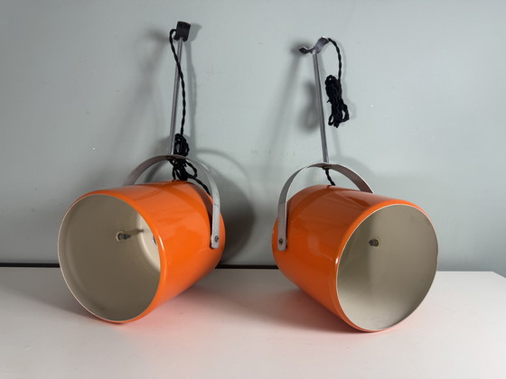 Image 1 of 2er-Set orangefarbene Raumfahrtlampe