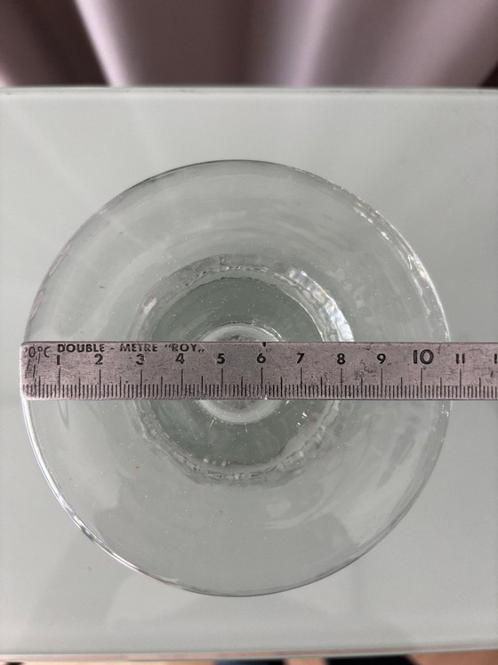 Vintage Scandinavian Glass Candle Holder – Clear Pressed Glass – 1970s (photo 7 of 8)