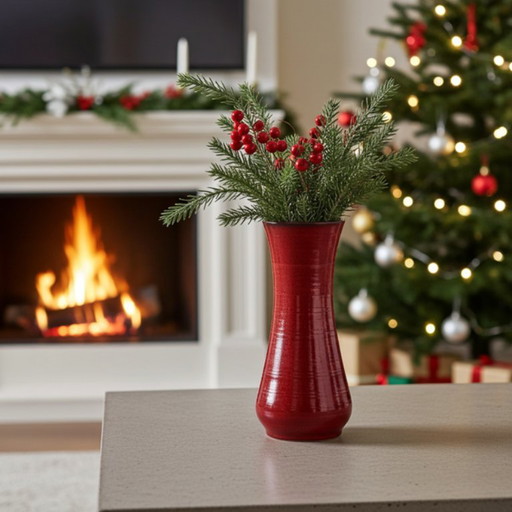 Vintage Red Ceramic Vase 756/20 (West Germany) – Mid-Century Modern Accent