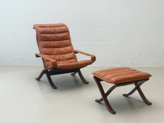 Image 1 of Ingmar Relling “Flex” lounge chair with footstool for Westnofa, Norway, 1960s