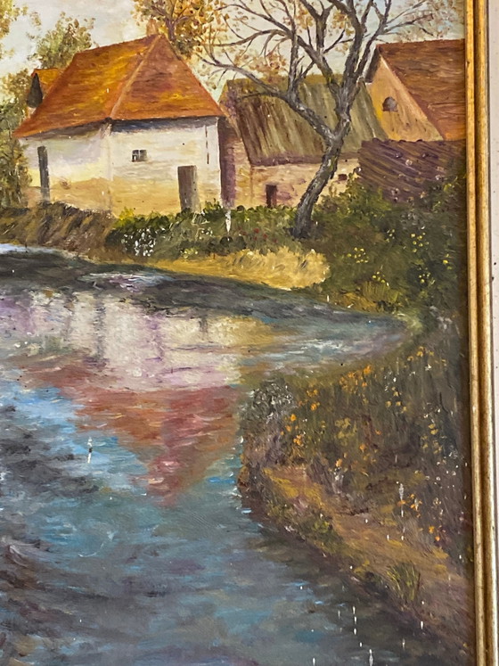 Waterside Landscape – Oil on Canvas – Attributed to André Hasse – French School – Paintings & Drawings, Wood (photo 3 of 9)