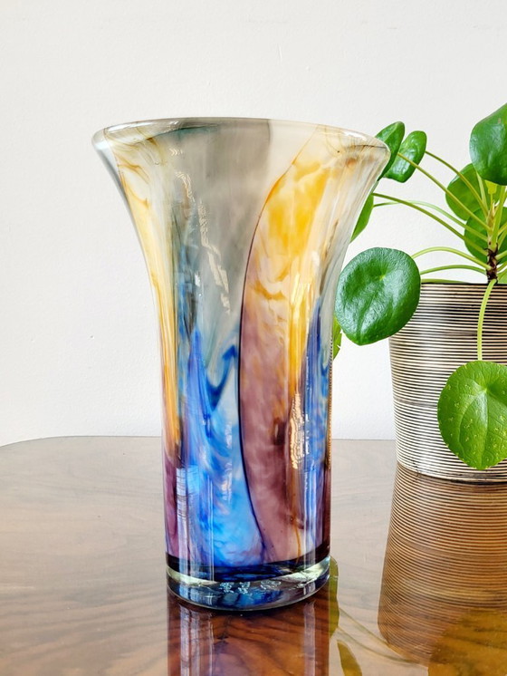 Image 1 of Michèle Luzoro vaas, multicolor, jaren 80, Frankrijk