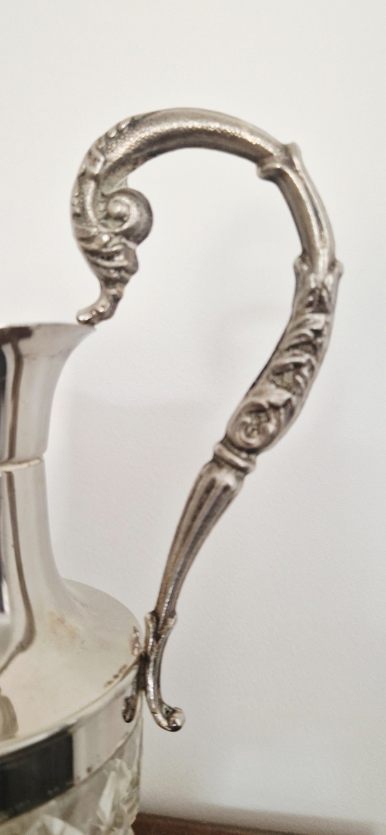 Image 1 of Cut crystal and silver-plated metal decanter - Victorian / Napoleon III style