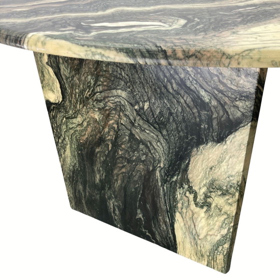 Image 1 of Italian Cipollino Marble Kidney Oval Side Table, 1970S