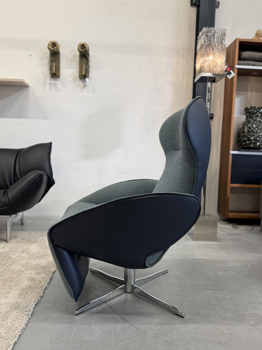 Jori Daydreamer Relaxfauteuil stof leer blauw