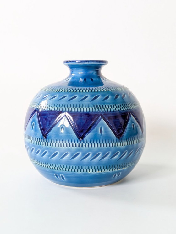 Vintage Italian Ceramic Vase, Rimini Blu Style, 1980s – Sardartis Castelsardo (photo 10 of 11)