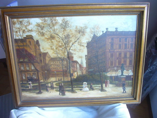 Painting city/street view (of Munich ?)