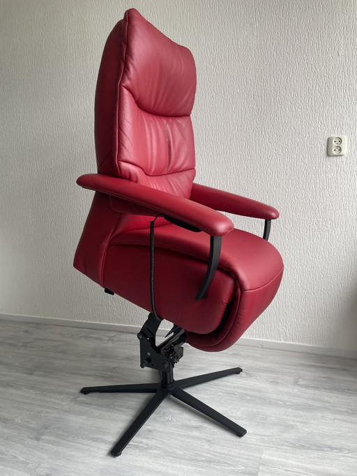 Poltrona elevabile | Pelle | Sedile nuovo | Rosso – verstelbare relaxstoel, Leather, Metal (photo 2 of 7)