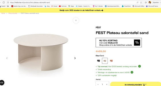 Image 1 of FEST PLATEAU SALONTAFEL, Sand