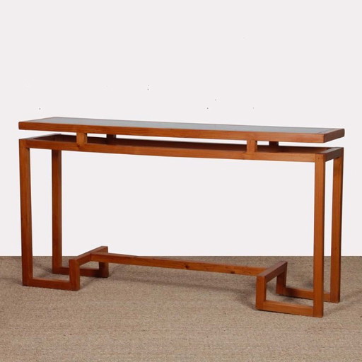 Pine console table designed by George Couteau, 1980