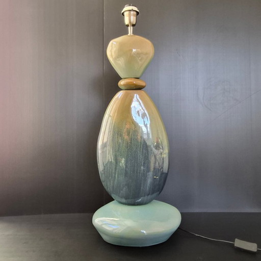 IMPORTANTE LÁMPARA DE GUIJARRO VINTAGE DE LOS AÑOS 70 EN CERÁMICA DE FRANCOIS CHATAIN.