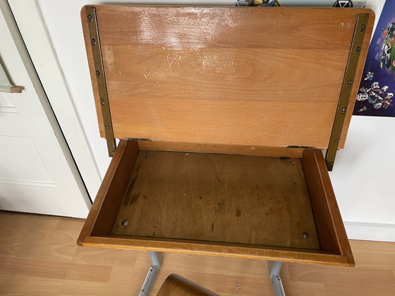 Image 1 of Scrivania/piccola scrivania vintage per bambini con sedia