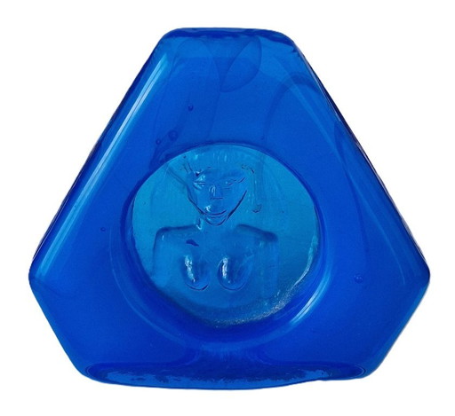 Kosta Boda – Glasblock mit nackter Dame von Erik Hoglund – 60er Jahre – decoratieve objecten