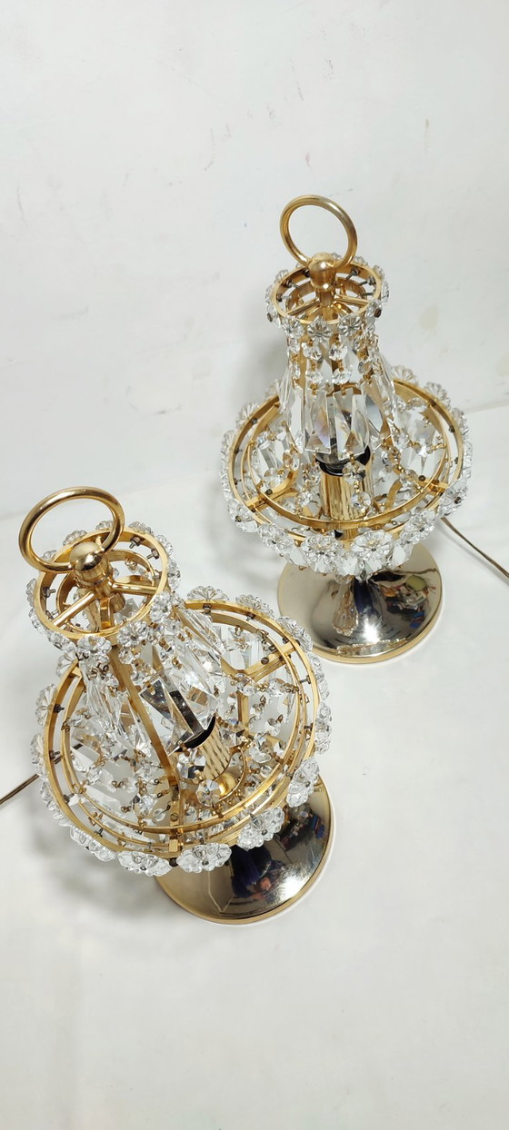 Image 1 of Paire de lampes de table en cristal (Espagne, années 1980)