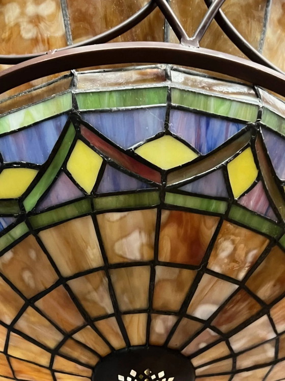 Grande lampada Tiffany. – Lampade a sospensione, Crystal, Metal, Art Deco (photo 4 of 6)