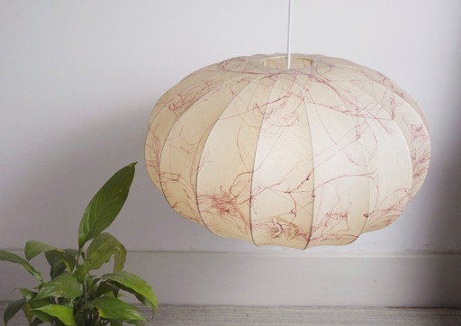 Italian Coccoon Pendant Lampshade Mid Century Modern Resin Large Hanging Light Vintage 1960s