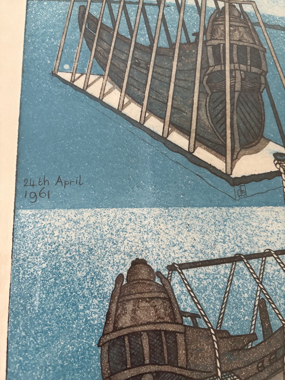 Image 1 of Zeldzaam tweeluik – “Onder en Opgang van de Wasa” – gesigneerde ets/aquatint (1980)