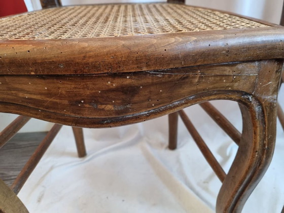 Image 1 of rotan & houten stoelen begin 20e eeuw