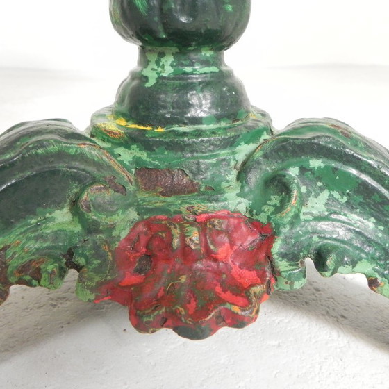 Image 1 of Bistro table with cast iron legs and marble top, 1920s
