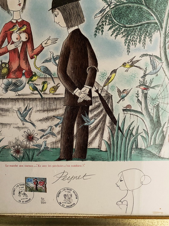 Image 1 of Peynet "Le Marché aux Oiseaux” (The Bird Market) 1985