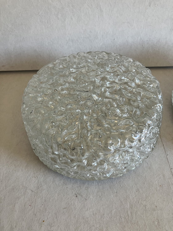 Image 1 of Glashütte Limburg Vintage Plafondlamp Bubbelglas