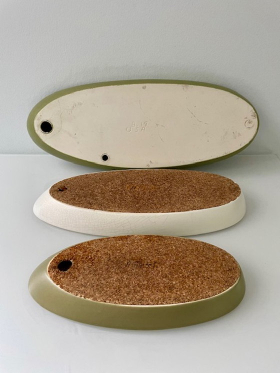 Image 1 of Ensemble de 3 plats de service ellipse vintage des années 1950