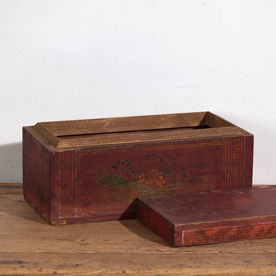 Antique red box with floral motifs (c.1900) #9 – Decorative Objects (photo 15 of 40)