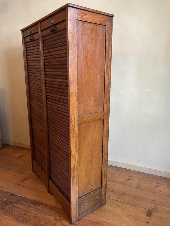 Image 1 of Armario con persianas enrollables, archivador, archivador, mueble de música, roble francés