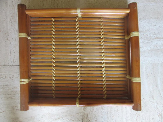 Vintage Serving Tray / Basket, Bamboo Wicker - Kitchenalia - Retro – Kitchen accessories (photo 4 of 5)