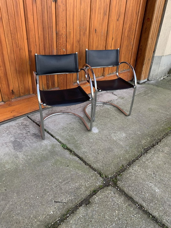 Set of Vintage Italian Bauhaus Chrome Dining Chairs, 1970s (photo 8 of 9)