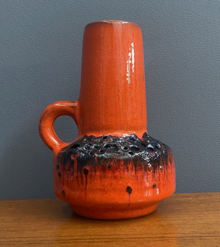 Orange Fat Lava vase by C.J Kreutz model 219 1960s