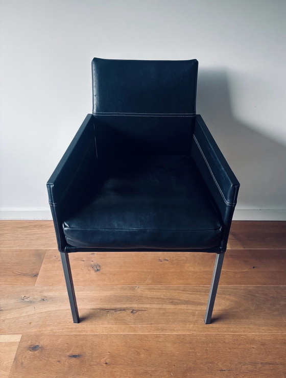4x KFF Texas Sedie da pranzo – pelle nera con gambe in acciaio inossidabile – Metallo (photo 6 of 15)