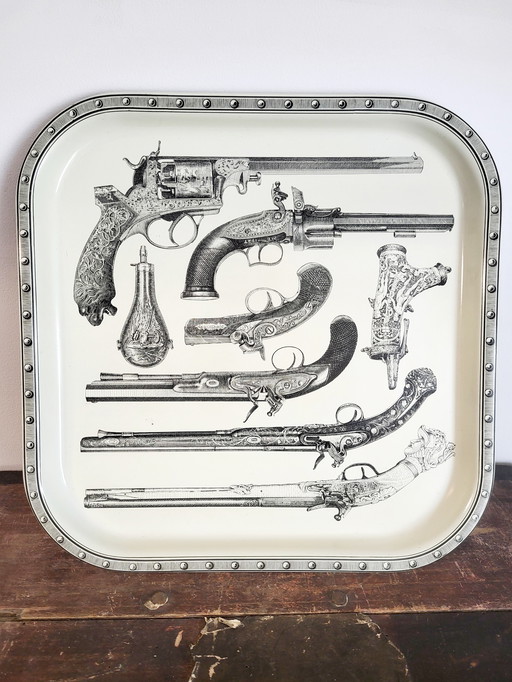 Metalen Serveerschaal, Piero Fornasetti, Italy, 1960