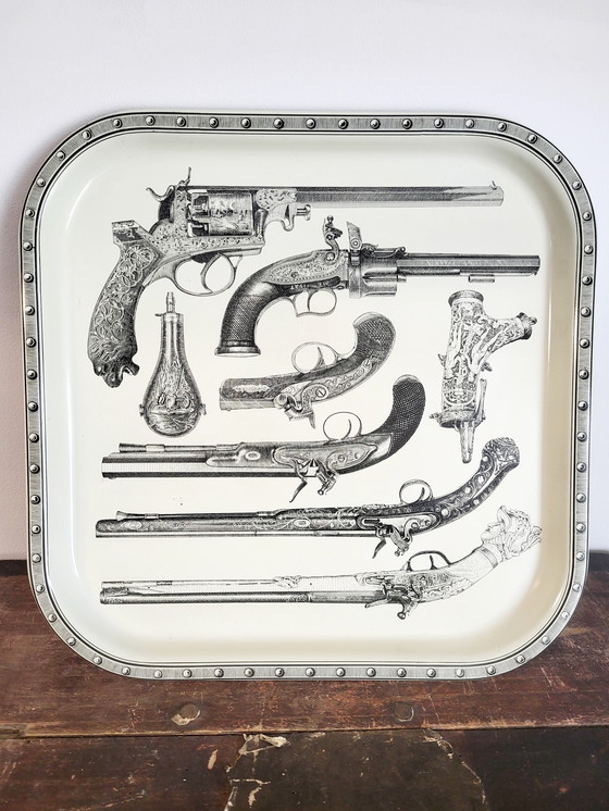 Image 1 of Plat de service en métal, Piero Fornasetti, Italie, 1960