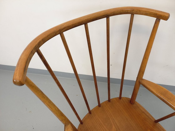 Image 1 of Poltrona vintage Baumann in legno, modello Fan, anni '60