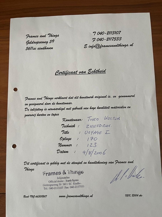 Image 1 of Le Voyage I | Theo Koster | serigrafía 123/170