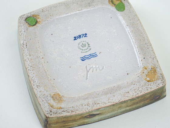 Bol en céramique, design danois, années 1960, fabriqué par Royal Copenhagen, Accessoires de cuisine, Vert (photo 8 sur 9)