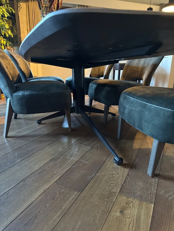 Image 1 of Luxury Dining Area: Table + 6 Passe Partout Armchairs