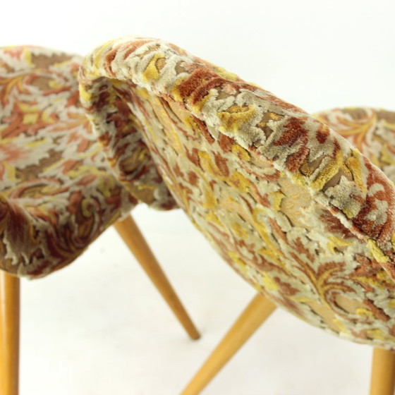 Image 1 of Muschelstuhl aus der Mitte des Jahrhunderts von Miroslav Navratil aus originalem Samt, Tschechoslowakei, 1960er Jahre