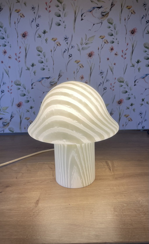 Glas Pilzlampe Tischlampen von Peill & Putzler 70er Jahre