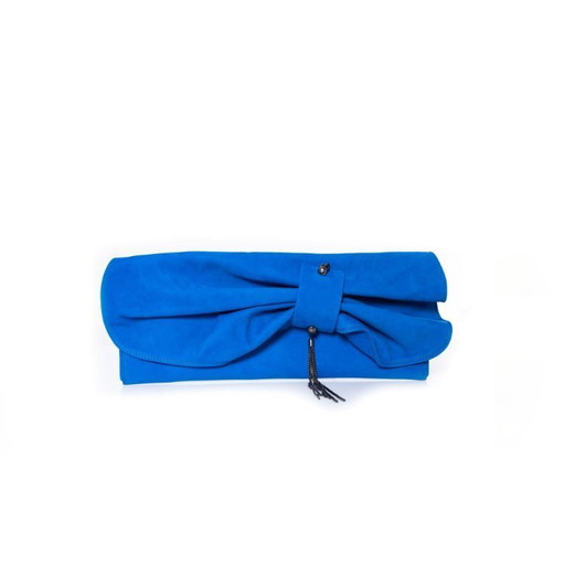 Maison Du Posh, blaue Lederclutch