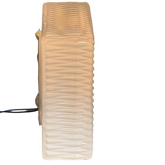 Image 1 of Art deco (stijl) - Plafond- of wandlamp met opaalglas en metalen voet - ca. 1960, Tsjechoslowakije