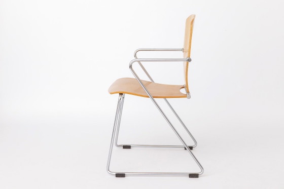 Vintage Egoa Stoel Model 300 van Josep Mora voor STUA, Spaans Postmodern Design, 1988 – Eetkamerstoelen, Metal (photo 5 of 9)