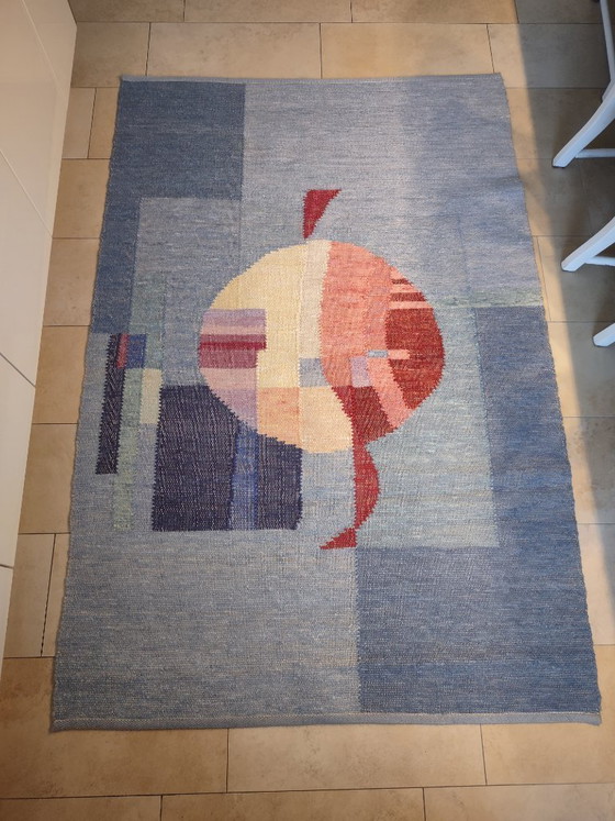 Image 1 of Handgewebter Wollteppich Bauhaus modern abstrakt