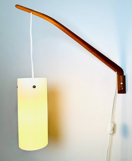 Swing arm wall lamp by Uno & Östen Kristiansson for Luxus, Sweden, 1960s