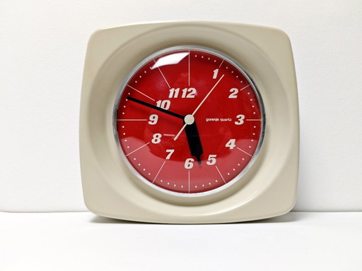Vintae Wall Gorenje clock / Space Age Clock / 1970s Gorenje Capsule Wall Clock / Futuristic Clock, Made in Yugoslavia