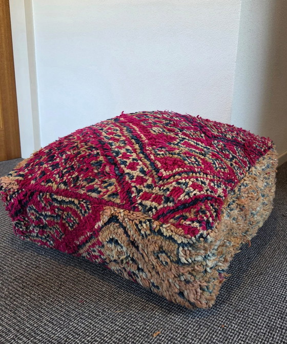 Image 1 of Pouf fatto a mano dal Marocco fucsia/blu